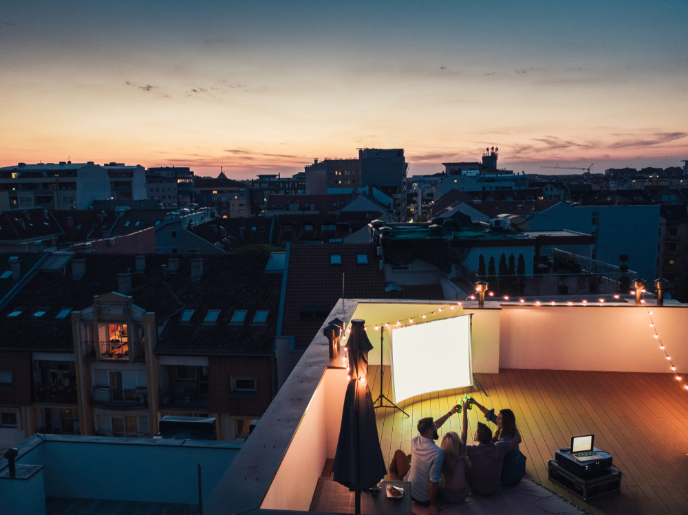 cinema outdoor em casa